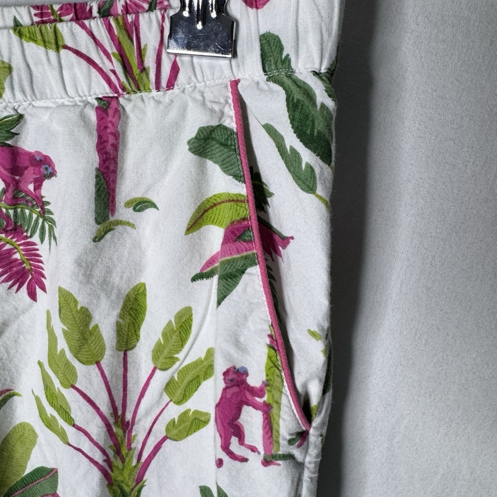 PRINTFRESH Pajama Pants Royal Palms Pink Basil Monkey Novelty Lounge Sleep Sz XS - Picture 5 of 12